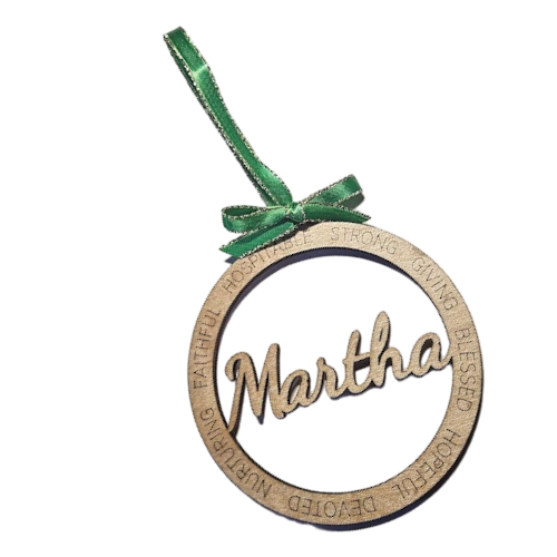 (image for) Wood Eastern Star Martha OES Star Point Attribute Ornament